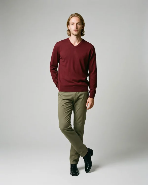 Jersey Cuello Pico Algodón Compacto