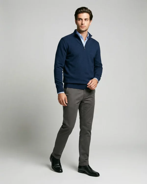 Jersey Media Cremallera Algodón Compacto